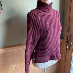 Madewell burgundy wool blend crop sweater